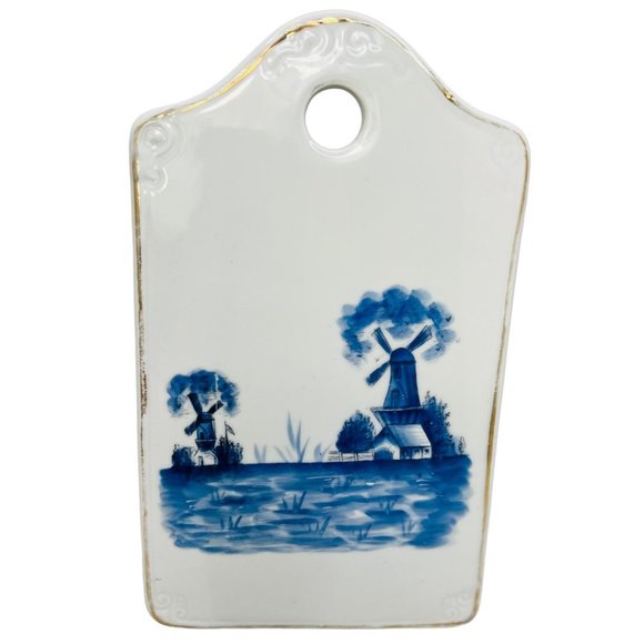 Holland Tile Antique Windmill Bread and Cheese Cutting Board Plate Collectible - Picture 3 of 9